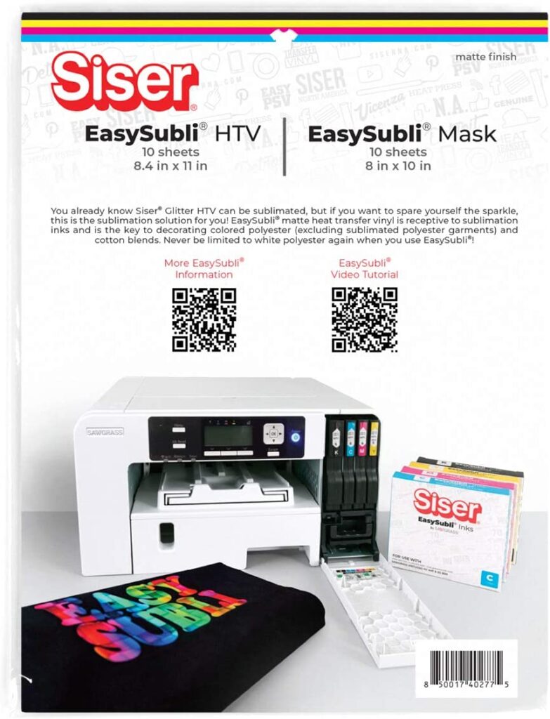  Siser EasySubli HTV - Printable Sublimation Heat Transfer Vinyl